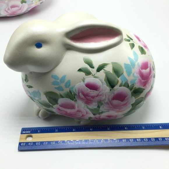 Easter Decor Handmade Rabbit Ceramic Plastic Egg - Picture 7 of 8